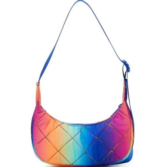 No Boundaries Women's Hands Free Quilted Mini Hobo Handbag, Ombre - Picture 4 of 5